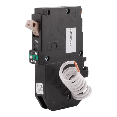 15 Amp Single Pole Arc Fault AFCI Circuit Breaker With Pigtail Neutral 120 240 Volt AC UL Listed 10kAIC For Home Panels DIY Friendly Install Superior Arc Fault Protection, black Eaton breaker with pigtail