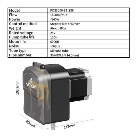 KDS3000 Peristaltic Pump 24V With Auto Control Delivers Precise Liquid Dosing And Transfer At 3.2L/min It Is Superb For Labs, Medical, Food, Aquarium And Automation Systems Featuring Removable Head