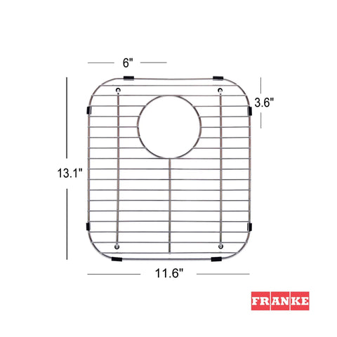 Stainless Steel Sink Protection Grid With Rear Drain For Most Double Bowl Sinks Built Tough With Raised One And A Quarter Inch PVC Feet