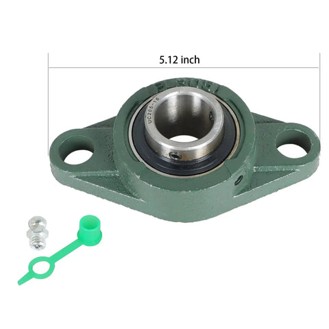 10 Pack UCFL205-16 Pillow Block Bearings With 1 Inch Bore showing 5.12 inch flange, bolts, steel housing, self-aligning flange