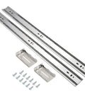 Heavy Duty 20 Inch Full Extension Drawer Slides Featuring Soft Close Ball Bearings Side Mount Cabinet Glides with mounting hardware.