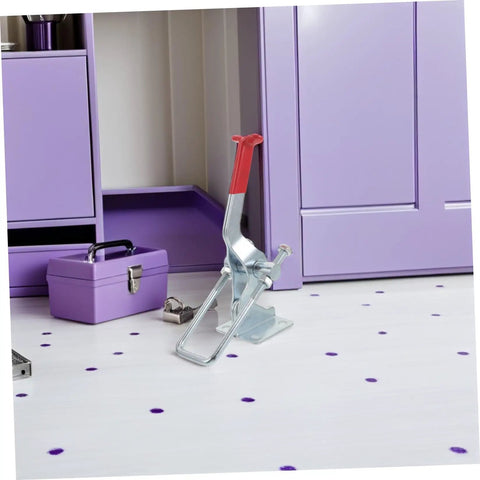 Premium Heavy Duty Toggle Latch Clamp With Adjustable Galvanized Iron Quick Release Lock For Tool Boxes And Jigs featuring red handle.