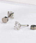 Premium D Color Moissanite Stud Earrings Crafted From Certified G23 Implant Grade Titanium Screw Back For Tragus Cartilage Labret Helix Piercings Nickel Free Hypoallergenic Good Vibes For Sensitive Skin Slay Game Strong For Women Men 3MM Size with a diamond-like appearance.