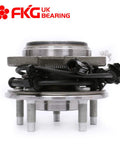 Front Wheel Bearing Hub Assembly for 95-01 Ford Explorer 4WD 5-Lug ABS, metal construction, side view, product by FKG Bearing