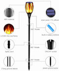 Diagram of an Upgraded Solar Torch Lights With 96 LEDs Realistic Flickering Flame Effect, showing components and flame design.