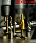 EUROBOOR twist drill bits, 5/16 inch diameter, HSS Weldon shank, for magnetic drill press, several bits on workbench