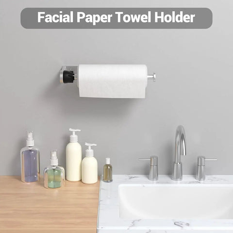 One Hand Operable Under Cabinet Paper Towel Holder With Damping For Kitchen And Bathroom Pink Color Easy Grab And Go Access