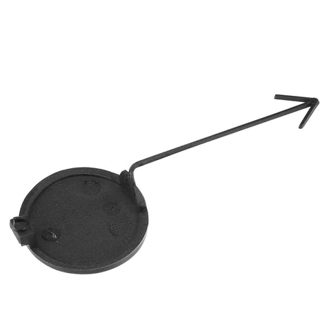 Front Tow Hook Cover For Volkswagen Jetta 2012 2013 2014 Black Plastic Eye Lid Cap 5C6807241, shown in side view.