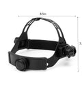 Adjustable Sweatband Headband Replacement For Welding Helmet Headgear Made From PP Material, black with hollow design, shown in 8.5x5.3in dimensions.