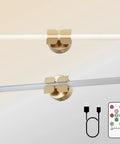 JTsupliight Wall Sconces Set of Two, 22.17" Rechargeable Wall Lights, Gold with remote and USB cable