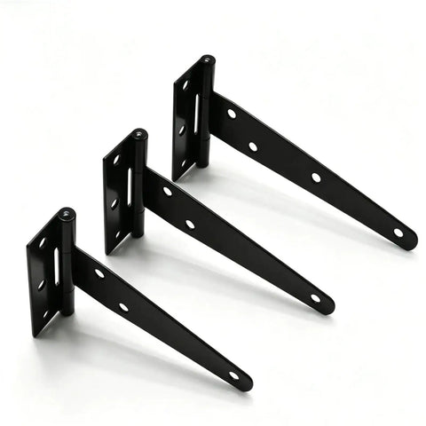 Soft Close Hydraulic T Shape Triangle Cabinet Hinges for doors gates and sheds black painted anti slam damping hardware
