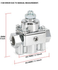 Adjustable Fuel Pressure Regulator With Gauge For Holley And Edelbrock Carburetors Dial In 4.5 To 9 PSI 3/8 NPT 1 In 2 Out