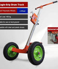55 Gallon Drum Dolly With 16 Inch Pneumatic Tires Built Tough Heavy Duty Steel Hand Truck For 1000 Lb Loads All Terrain Mobility Four Wheel Drum Carrier For Warehouse Or Shop, 4-wheel steel frame