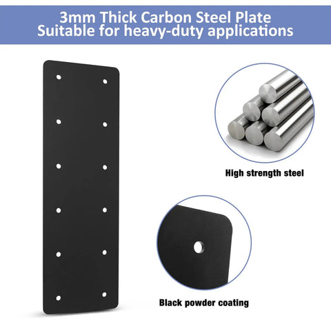 Lock Down Your Build With This Heavy-Duty 4 Pack Of 15.7 In X 5 In Straight Steel Mending Plates with 3mm thickness and 12 nailing points.