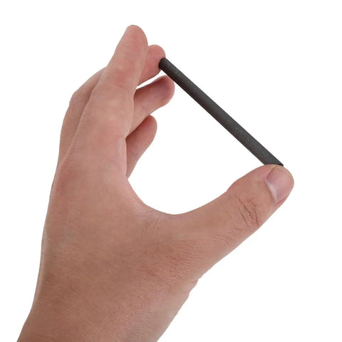 Hand holding graphite rod from Metal Electrodes Kit For Basic Electricity Science Demos With Zinc Sheets Copper Plates Iron Anode Sheet