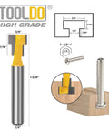 Keyhole Router Bit Set With One Quarter Inch Shank, Five Piece Cutter Kit With Carbide Inserts, diagram of tool dimensions