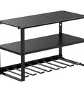 Built Tough 3 Tier Garage Tool Organizer Rack For Drills And Hand Tools Carbon Steel Wall Mount Shelf Space Saving Power Tool Storage System USA Designed Garage Storage Solution, side view