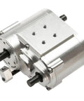 Rugged RC Transmission Gearbox For D90 And Axial SCX10 One Tenth Crawler Metal 2 Speed Transfer Case Upgrade Part High Strength Shell Sand And Impact Resistant For Better Climbing And Acceleration, silver metal gearbox