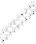 White USB C Wall Outlet Featuring Dual Type A And Type C Fast Charge Ports Tamper Resistant Duplex Receptacle, multiple units arranged.