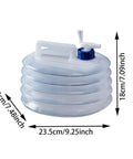10L Collapsible Water Container With Spigot For Camping And Hiking, space-saving foldable jug shown in compact circular design