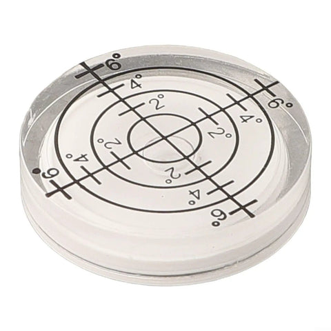 Precision Circular Bubble Level 32x7mm Fluorescent Yellow Liquid with black grid markings for accurate measurements.