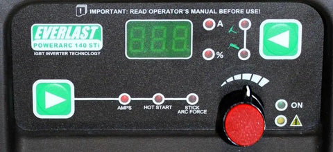 Control panel of Portable Dual-Voltage Arc Welder With Lift-Start TIG IGBT Inverter 110 To 220V Carry Case Included
