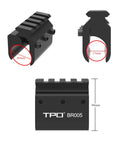 Barrel Mount With Picatinny Rail For Laser Flashlight Fits Barrels From 0.66 Inch To 1 Inch Aluminum Black Anodized Matte Finish