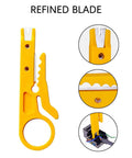 Mini Wire Stripper 3 Pack for Network Cable with refined blade detail, Pro Grade Manganese Steel Blade, Handy Precision Strip Tool Set