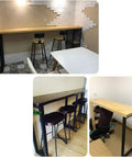 Heavy Duty Iron Table Legs 100 Centimeters Tall supporting custom bar countertop with sleek welded finish and stools.