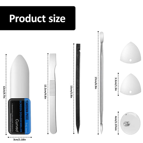 Product size of Ultra Thin 7 Piece Spudger Tool Kit For Electronics Repair Antistatic Pry Tools Plastic And Metal Opening Tools