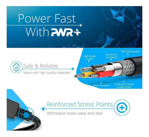 Diagram showing Extra Long 12 Foot Power Extension Cord For Home Office And Studio Setup 18 AWG NEMA 5 15P To 5 15R cable layers