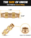One Quarter Inch Air Brake Line Fitting Push To Connect Brass DOT Approved CA360 Pneumatic Fitting For Truck Trailer And Auto Maintenance Built Tough Corrosion Resistant High Temp Tolerant, brass fitting side view