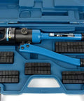 Hydraulic Cable Lug Crimper TH0005 V2.0 11 Ton Crimp Tool Kit with 32 Die Sets in blue case, heavy duty design