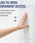 Slick Carbon Steel Hidden Drywall Access Panel With Push To Open Design for seamless access, showing press-to-open feature.