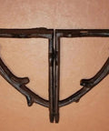 Tree Branch Themed Shelf Brackets Set Of Six, Heavy Duty Rustic Steel Supports For Open Shelves, Model B76 side view.