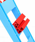 Heavy Duty Two Piece Tile Chamfer Bracket Set Adjusts To Sixty Fifty Forty Degree Angles with red clip on blue background.