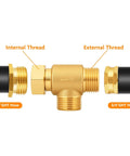 Built Tough Brass Inline Garden Hose Filter with Ball Valve Drain Three Quarters Inch GHT Replaceable 40 and 100 Mesh Screens