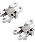 Hidden Cross Door Hinges 2 Pack Zinc Alloy 180 Degree Invisible Folding Hinges 60mm Heavy Duty Durable For Cabinets And Interior Doors
