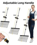Beefy Adjustable Long Handle Pitch Fork For Garden And Farm Work, Rustproof Heavy Duty Hay Fork with 39in, 52in, 65in options shown