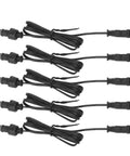 Heavy Duty 3.3 Foot Deck Light Extension Cable With Sturdy Two Pin IP67 Waterproof Male Female Connector - black wiring cords set.