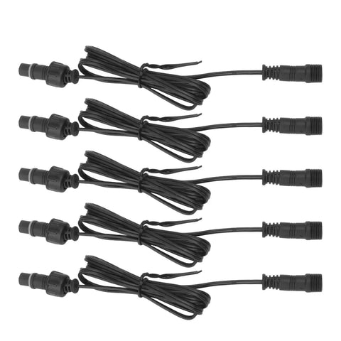 Heavy Duty 3.3 Foot Deck Light Extension Cable With Sturdy Two Pin IP67 Waterproof Male Female Connector - black wiring cords set.