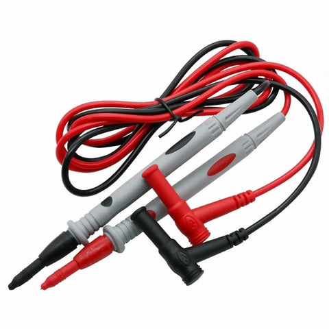 Pro Grade Digital Multimeter Test Probes Kit with Thin Tip Needle Probes 1000V 20A Rated Universal Cable in red and black