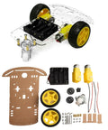 Arduino Compatible 2WD Smart Robot Car Chassis Kit With Speed Encoder For DIY Projects And Competitions parts and assembly view