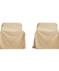 Weatherproof Patio Club Chair Cover With UV Resistant Polyester, 2 pack, beige, outdoor furniture shield for sun, rain, and wind.