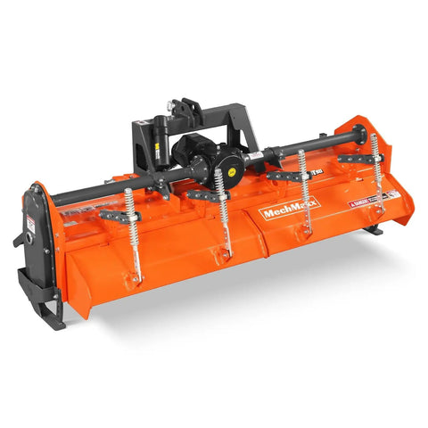 90 Inch Heavy Duty Rotary Tiller With Gear Drive And Pto Shaft Included, 3 Point Hitch Cat 2, Slip Clutch, For 50 To 90 Hp Tractors, Rugged Field Tiller Beast Hrt90, side view