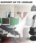 Game Changing Office Chair Bell Glide Casters Set Of Five Heavy Duty Fixed Feet Wheels Up To 1000 Pounds, showing a black caster under chair.