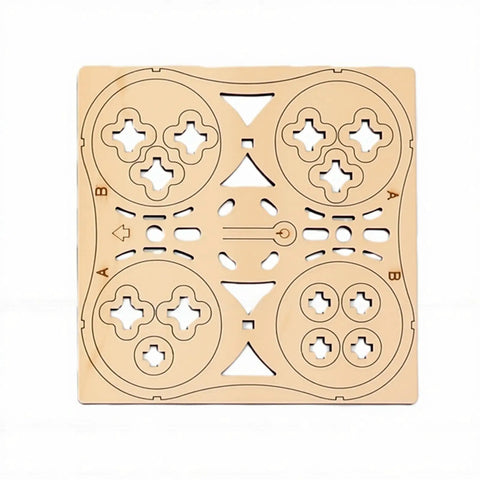 Wooden Drone Kit parts sheet for beginners with protective frame and one key takeoff DIY RC quadcopter assembly