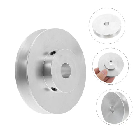 Heavy Duty Aluminum V Belt Pulley With V Groove Web Sheave for Industrial Motor Drives, showcasing the side and front view.