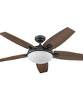 48 Inch Indoor Ceiling Fan With LED Light, Remote Control, Bronze Finish, Reversible Motor, Dual Mounting Options, Dual Finish Blades