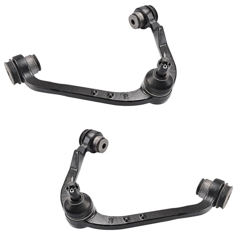 Six Piece Front End Control Arm Kit For Ford Expedition F150 F250 And Lincoln Navigator Blackwood Includes Front Upper Control Arms Lower Ball Joint Assembly And Sway Bar Links Fits 1997 To 2003 black steel control arm with ball joint, pair shown
